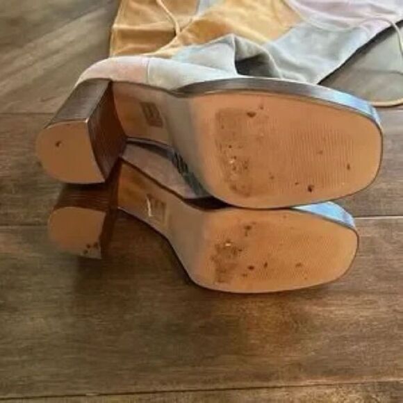 Free People Echo Platform Over-The-Knee Boots Soft Pieced Leather Patches US 7.5 - Picture 12 of 12